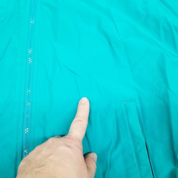 ✅Mens L VTG Columbia Jacket Teal Fleece Lined Retro Y2K Winter Ski Coat *STAIN - Picture 4 of 15